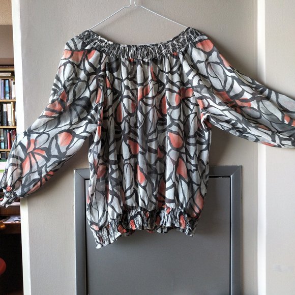 Gerry Weber top greys and coral chiffon - One size - Picture 7 of 10
